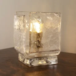 Best Pamono Table Lamps in Clear Murano Glass, Italy, Set of 2