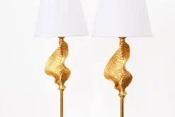 Pamono Table Lamps in Gilded Bronze by Nicolas de Waël for Fondica, 2000, Set of 2