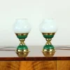 Best Pamono Table Lamps in Opaline Glass and Brass, Former Czechoslovakia, 1955, Set of 2