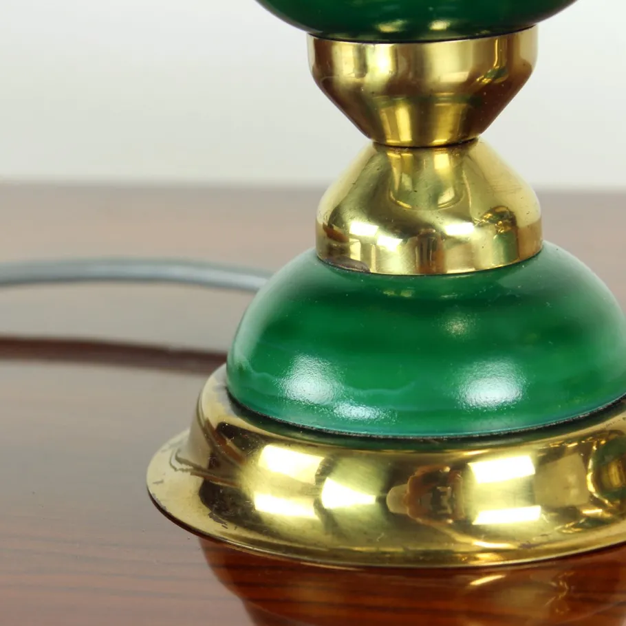 Best Pamono Table Lamps in Opaline Glass and Brass, Former Czechoslovakia, 1955, Set of 2