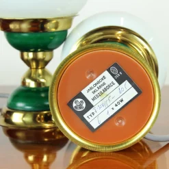 Best Pamono Table Lamps in Opaline Glass and Brass, Former Czechoslovakia, 1955, Set of 2