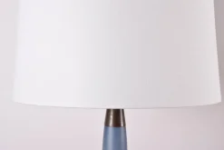 Pamono Tall Danish Modern Gourd-Shaped Table Lamp in Blue Glass from Kastrup Holmegaard, 1960s