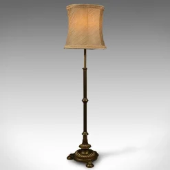 Pamono Tall English Adjustable Standard Lamp in Brass, 1940s