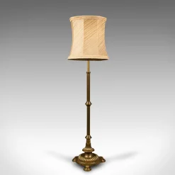 Pamono Tall English Adjustable Standard Lamp in Brass, 1940s