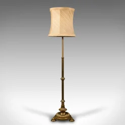 Pamono Tall English Adjustable Standard Lamp in Brass, 1940s