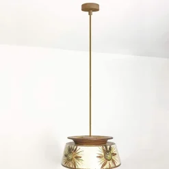 New Pamono Taupe Green Ceramic Pendant Lights from Axella, Denmark, 1970s, Set of 2