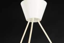 New Pamono Teak & Opaline Glass Cascading Boomerang Chandelier from Philips, 1950s