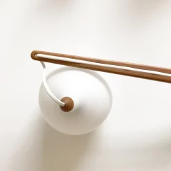 Hot Pamono Teak and Opaline Glass Sconce by Uno & Östen Kristiansson for Luxus, 1950s