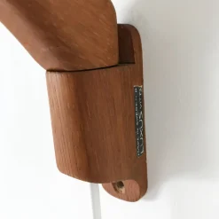 Hot Pamono Teak and Opaline Glass Sconce by Uno & Östen Kristiansson for Luxus, 1950s