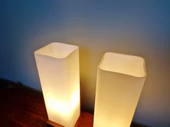 Discount Pamono Teak and White Opaline Wall Lights by Louis Kalff, 1960, Set of 2