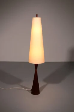 New Pamono Teak Floor Lamp with Fabric Shade from Parker Knoll, 1960s