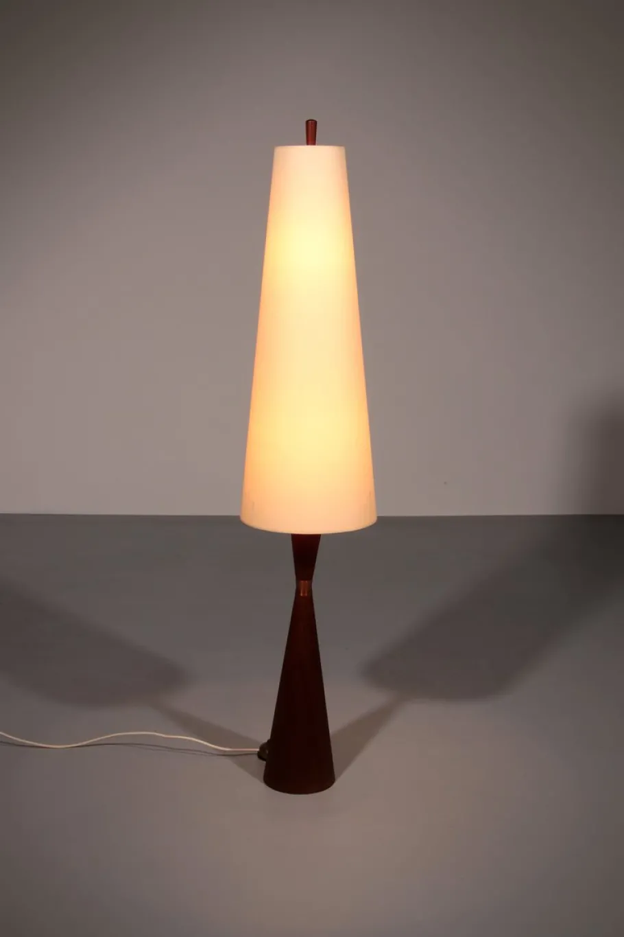 New Pamono Teak Floor Lamp with Fabric Shade from Parker Knoll, 1960s