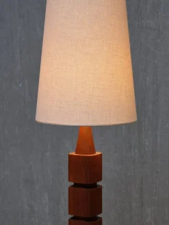 Outlet Pamono Teak Wood Floor Lamp from Möllers Armatur, Eskilstuna, Sweden, 1960s