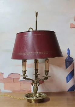Online Pamono 19th Century Bronze and Metal Bouillotte Ceiling Lamp