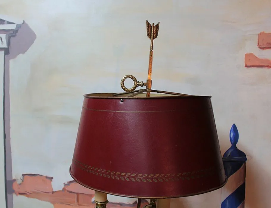 Online Pamono 19th Century Bronze and Metal Bouillotte Ceiling Lamp