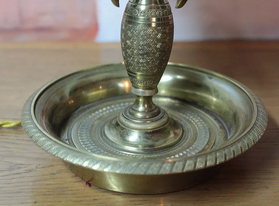 Online Pamono 19th Century Bronze and Metal Bouillotte Ceiling Lamp