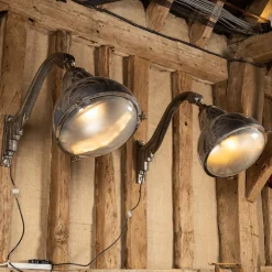 New Pamono 20th Century Dutch Polished Metal Outdoor Lamps, 1920s, Set of 2