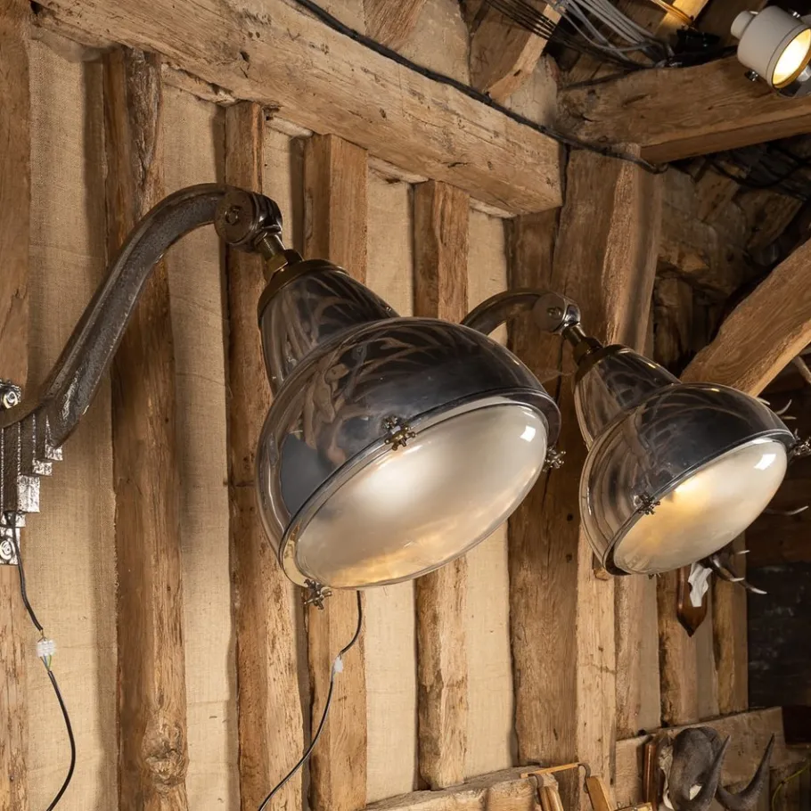 New Pamono 20th Century Dutch Polished Metal Outdoor Lamps, 1920s, Set of 2