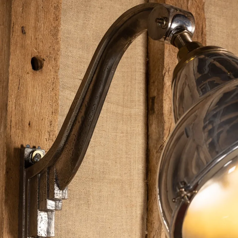 New Pamono 20th Century Dutch Polished Metal Outdoor Lamps, 1920s, Set of 2