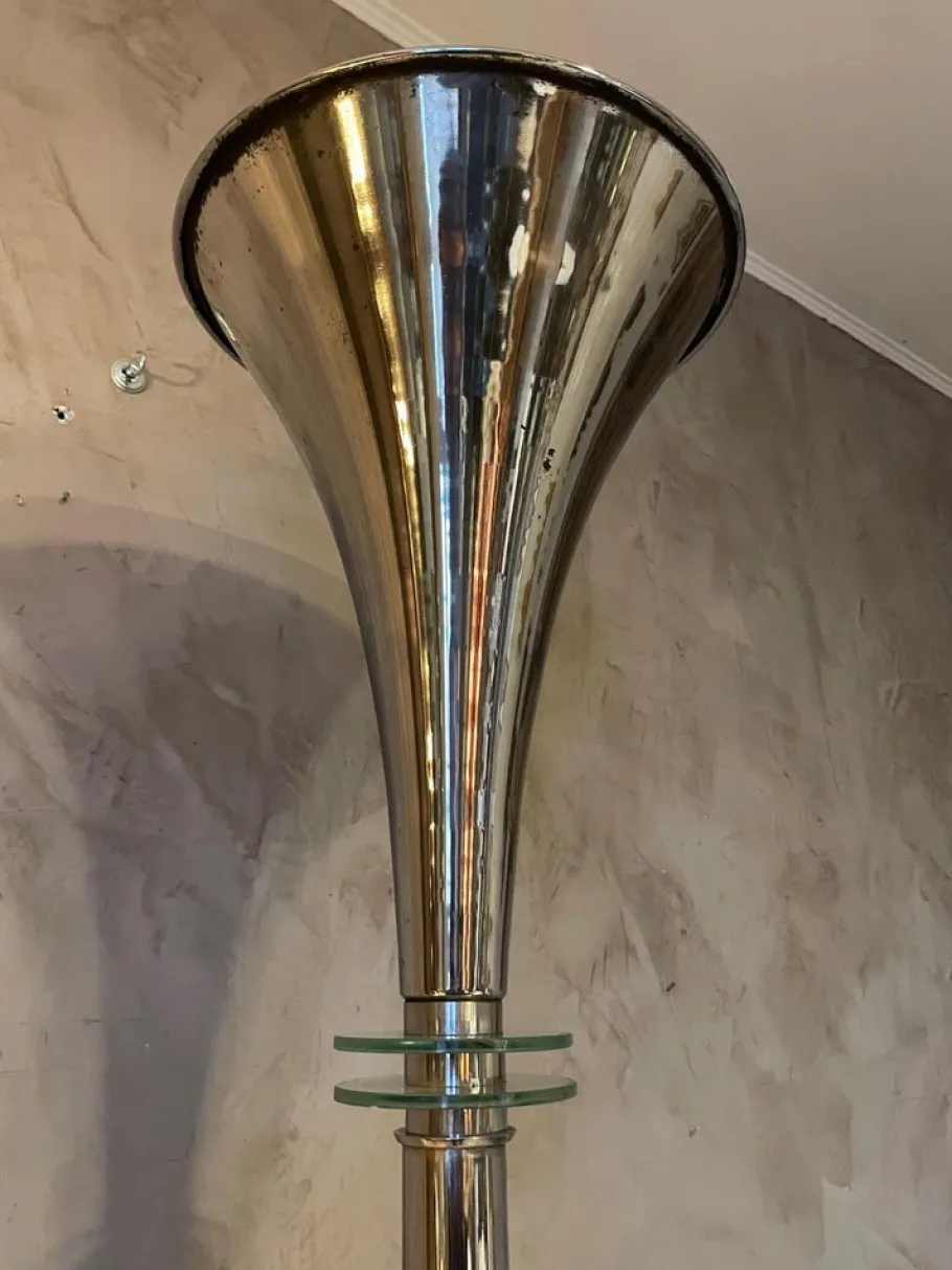 Online Pamono 20th Century French Art Deco Floor Lamp in Chromed Metal, 1930s