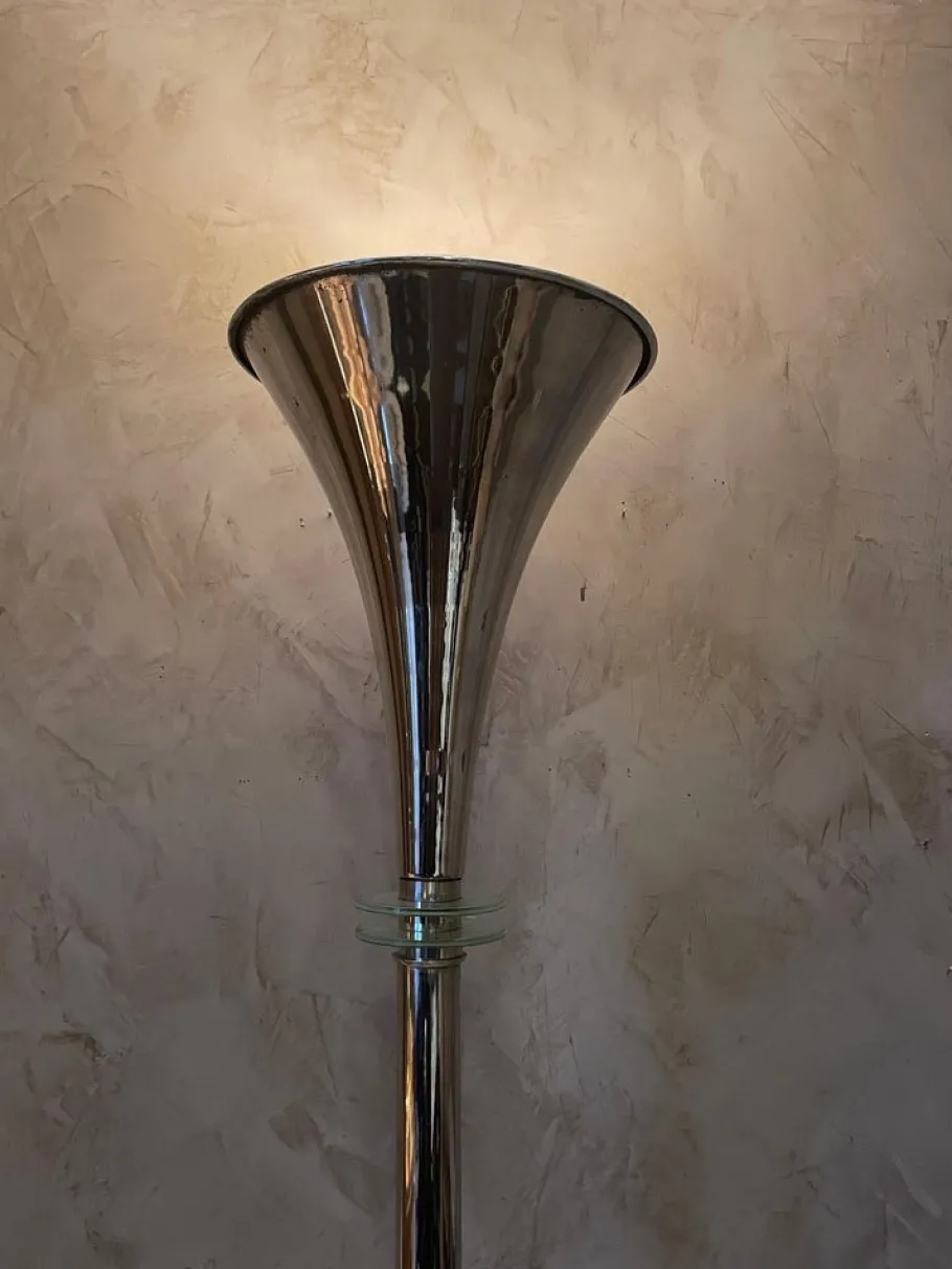 Online Pamono 20th Century French Art Deco Floor Lamp in Chromed Metal, 1930s