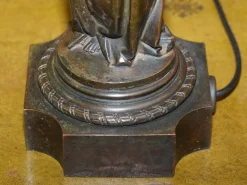 Online Pamono 19th Century French Art Nouveau Solid Bronze Table Lamps Depicting Women, Set of 2