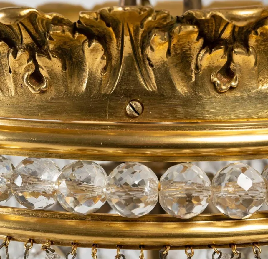 Pamono 19th Century Gilt Bronze and Crystal Pendant