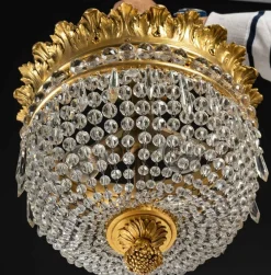 Pamono 19th Century Gilt Bronze and Crystal Pendant