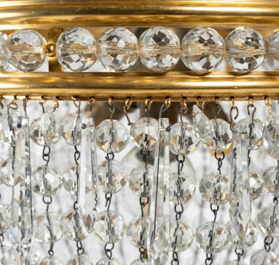 Pamono 19th Century Gilt Bronze and Crystal Pendant