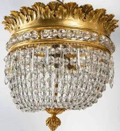 Pamono 19th Century Gilt Bronze and Crystal Pendant