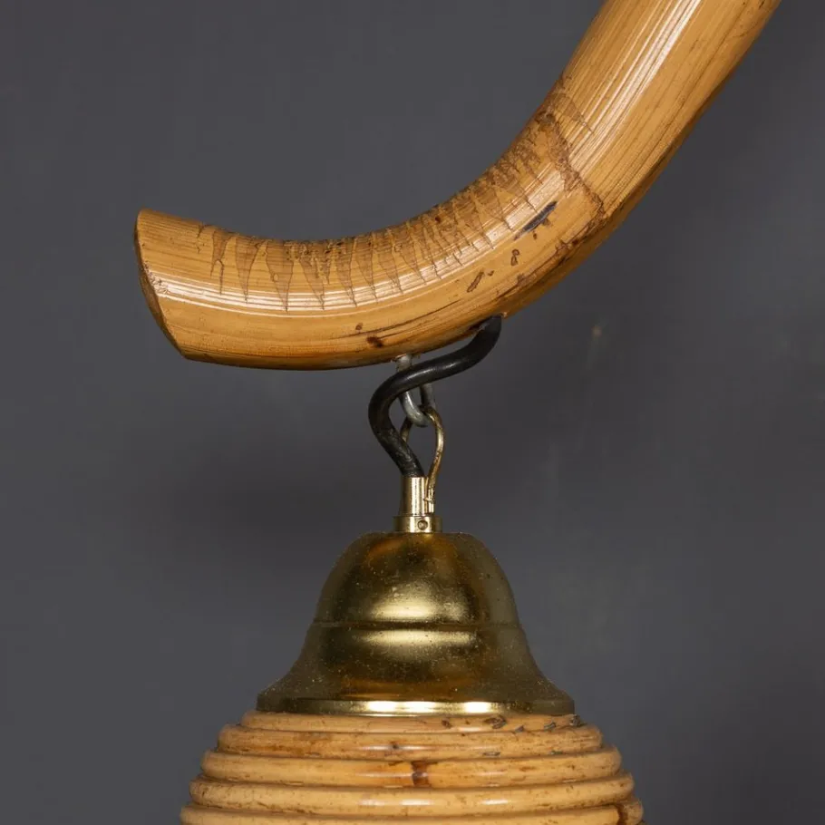 Pamono 20th Century Italian Bamboo Arc Floor Lamp by Vivai Del Sud, 1970s