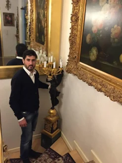 Pamono 20th Century Princely Candleholder Floor Lights in style of Pierre Philippe Thomire, 1980s, Set of 2