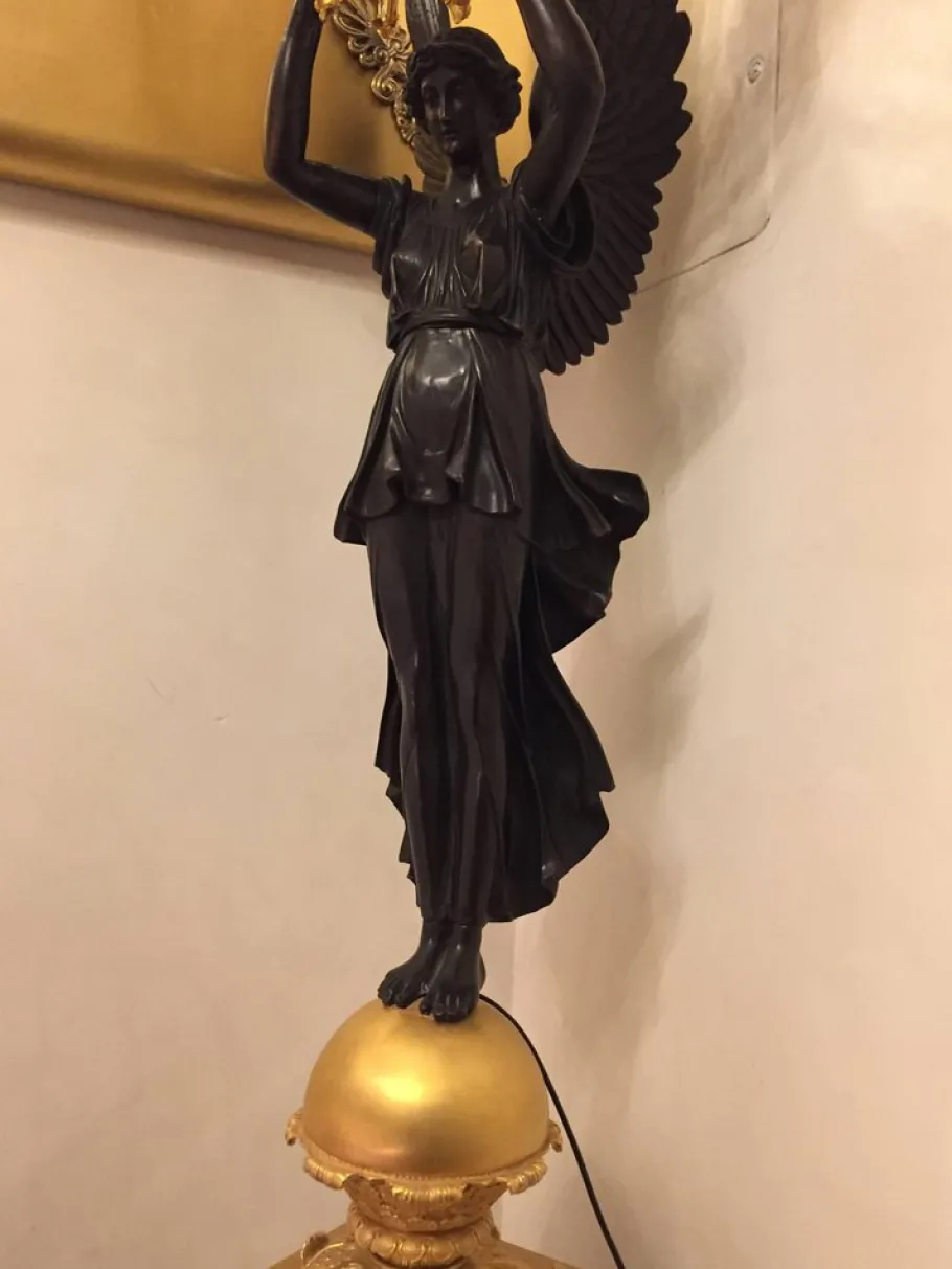 Pamono 20th Century Princely Candleholder Floor Lights in style of Pierre Philippe Thomire, 1980s, Set of 2