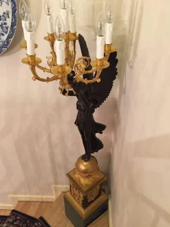 Pamono 20th Century Princely Candleholder Floor Lights in style of Pierre Philippe Thomire, 1980s, Set of 2