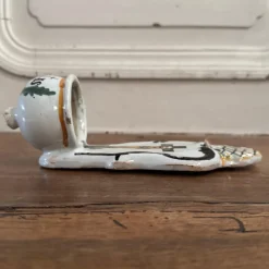 Outlet Pamono 18th Century Wall-Mounted Holy Water Font in Polychrome Earthenware by by Mario Bellini from the Nevers Factory, 1970