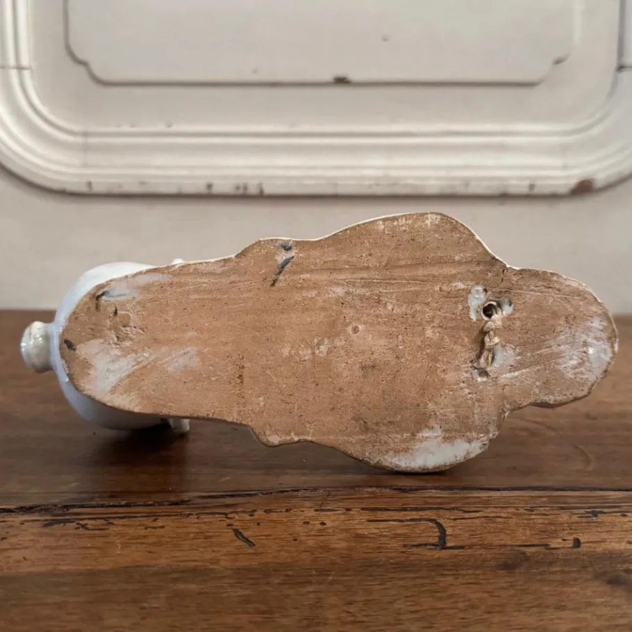 Outlet Pamono 18th Century Wall-Mounted Holy Water Font in Polychrome Earthenware by by Mario Bellini from the Nevers Factory, 1970