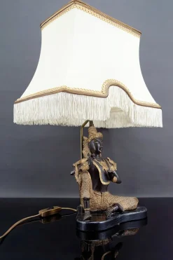 Outlet Pamono Thai Buddha Lamp in Bronze with Double Black and Gold Patina by Maison Charles for Maison Jansen, 1960