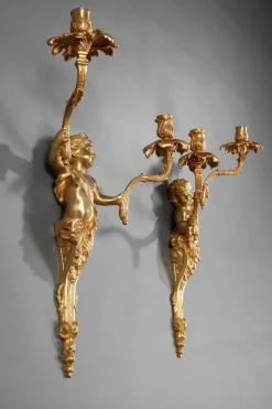 Clearance Pamono 19th-Century Napoleon III Ormolu Sconces, Set of 2