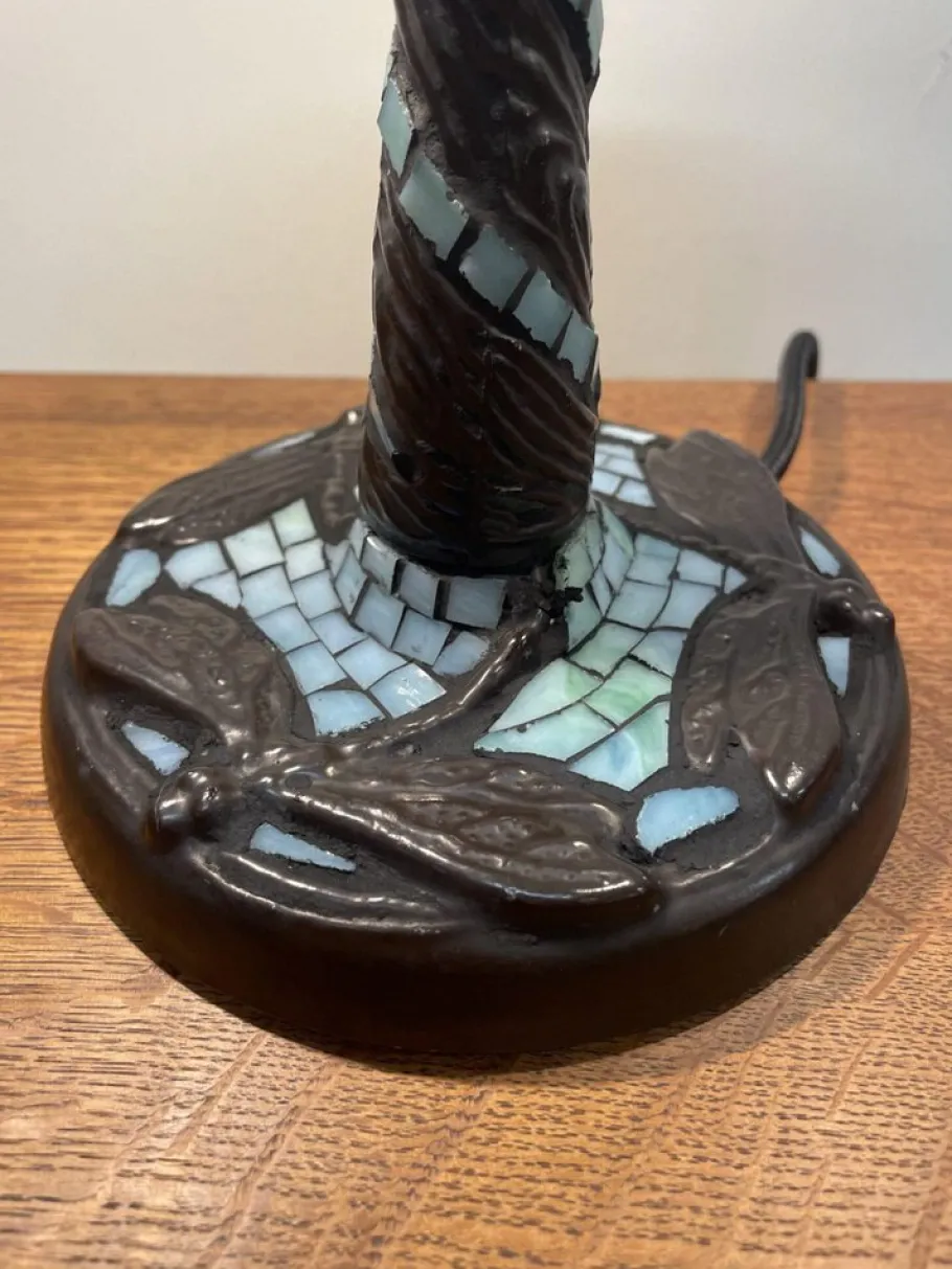 Best Pamono Tiffany Style Blue Mosaic Lamp with Dragonfly Motif