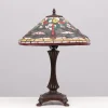 Clearance Pamono Tiffany Style Stained Glass Dragonfly Table Lamp, 1980s