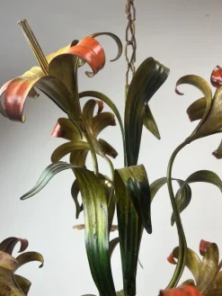 Sale Pamono Tole Flower Chandelier, France, 1950s