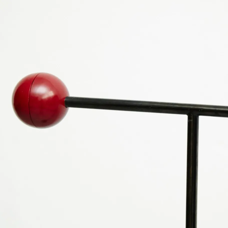 New Pamono Tomo Floor Lamp Black, Silver & Red by Toshiyuki Kita for Bilumen, 1980s