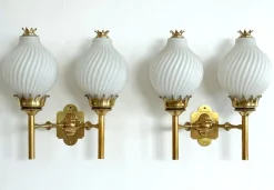 Pamono Tortiglioni Wall Sconces by Naborre Corno and Angelo Lelii for Arredoluce, 1961, Set of 2