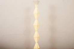 Outlet Pamono Totem Floor Lamp with Fluorescent Tube, Metal Base, Wire Structure & Rice Paper by Tom Dixon, 1990s