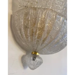 Hot Pamono Transparent Graniglia Leaf Murano Glass Wall Sconces by Simoeng, Set of 2