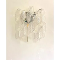 Clearance Pamono Transparent Ricci Murano Glass Wall Sconces by Simoeng, Set of 6