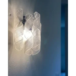 Clearance Pamono Transparent Ricci Murano Glass Wall Sconces by Simoeng, Set of 6