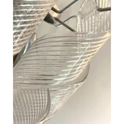 Clearance Pamono Transparent Ricci Murano Glass Wall Sconces by Simoeng, Set of 6