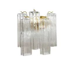 Hot Pamono Transparent “Tronchi” Murano Glass Wall Sconces from Murano Glass, Set of 2