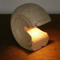 Pamono Travertine Table Lamp by Cesari for Sormani, 1970s